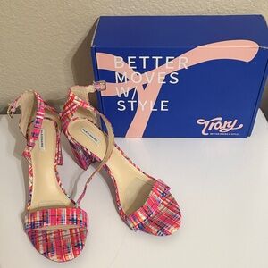 Trary Women's Colorful Plaid Heels